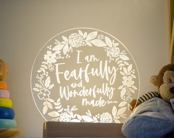 Fearfully & Wonderfully made floral night light, children's night, nursery usb light