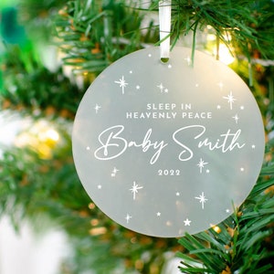 Personalised Baby memorial ornament, sleep in heavenly peace in memory of christmas ornament, memorial christmas ornament