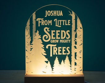 Personalised quote light, from little seeds room night light, LED kids bedroom light, children's night, nursery usb light