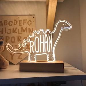 Personalised Dinosaur night light, children's night, nursery usb light