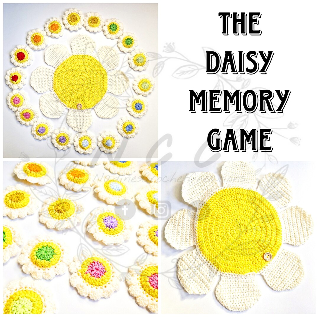 Crochet Flower Memory Game Daisy Memory Game Sunflower Memory Game