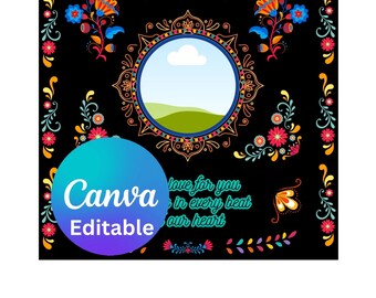 Dia de los Muertos Ljus Wrap Canva Redigerbar