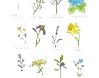 Block Island-bloemenprint