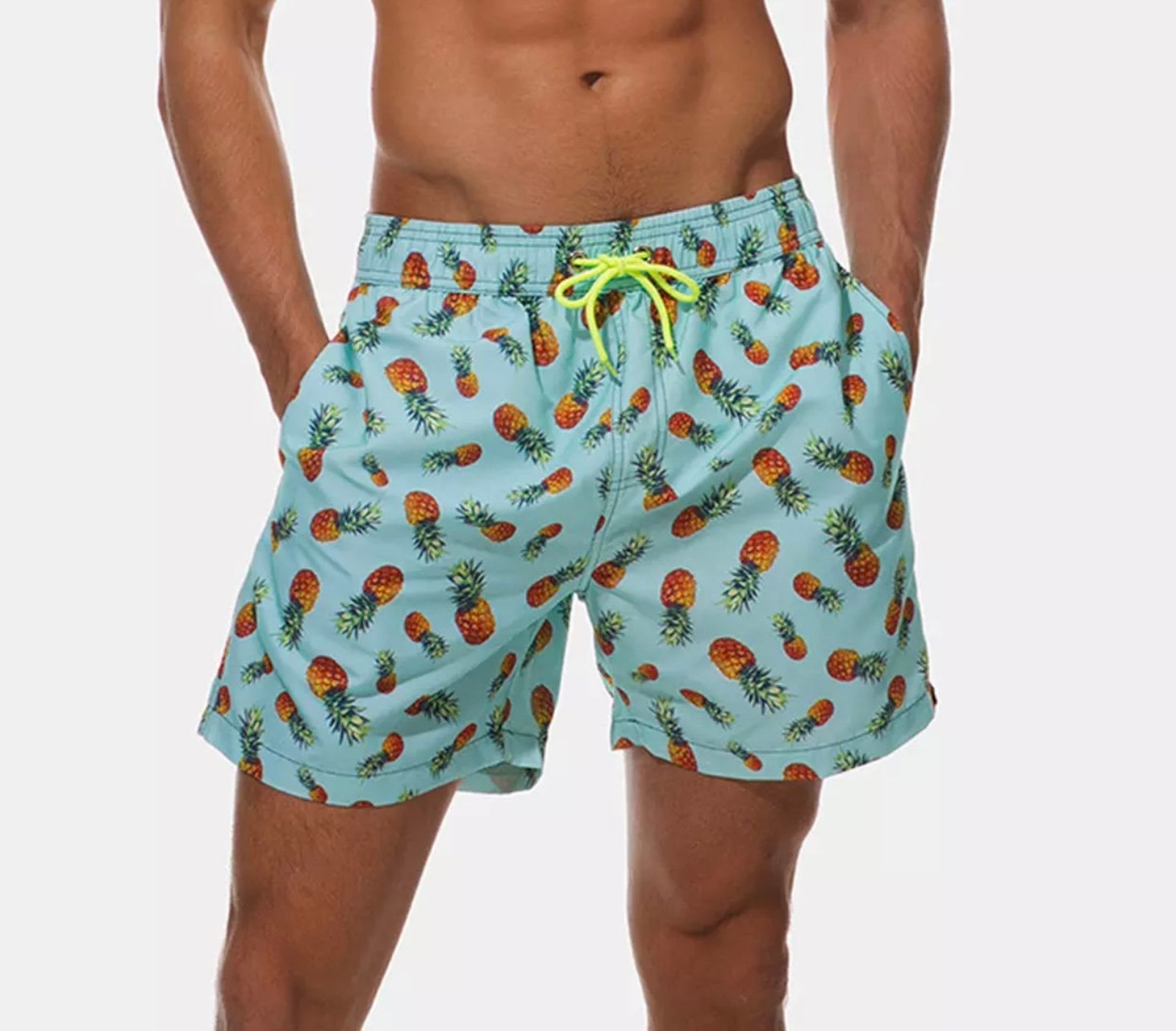 Mens Pineapple Summer Swimming Shorts