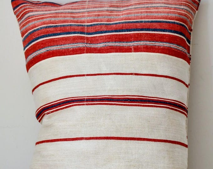 Large Cushion Cover from Antique Home Woven Hungarian Ticking