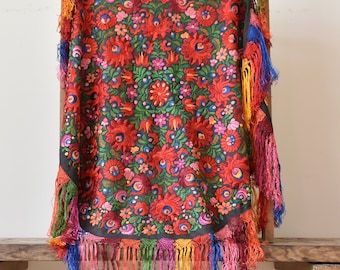 古いハンガリーの民芸マチョー刺繍 D-92 cm / 36.2 インチ SKU-9966