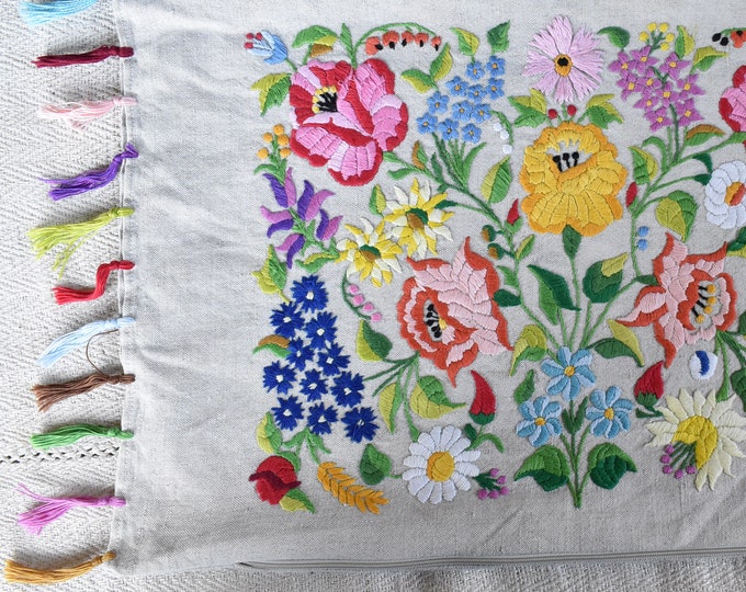 Cushion Cover from Vintage Hungarian ( Kalocsa) Embroidery