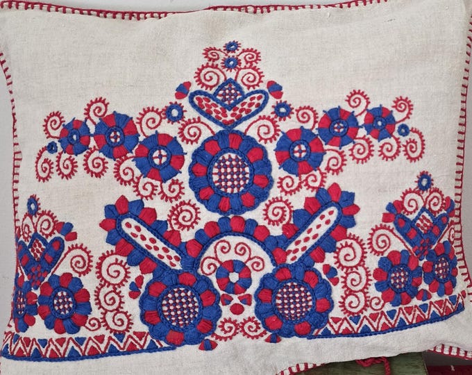 Vintage Hungarian Embroidered Cushion Cover