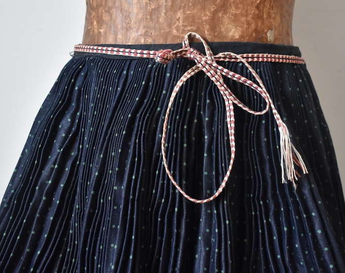 Vintage Slovakian  Block Printed, Indigo Dyed Folk Skirt