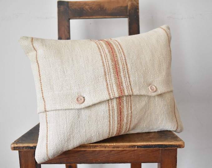 Vintage Hemp Grainsack Cushion Cover / hemp / grainsack/ Hungarian