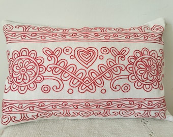 Vintage Hungarian Embroidered Cushion Cover