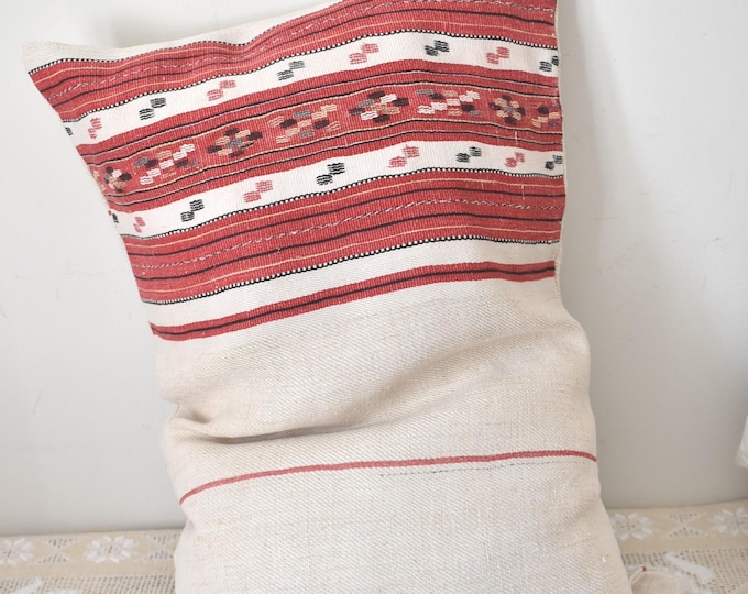 Long cushion Cover from Antique Home Woven Romanian Hemp Cloth