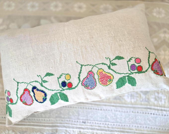 Vintage Hungarian Embroidered Cushion Cover