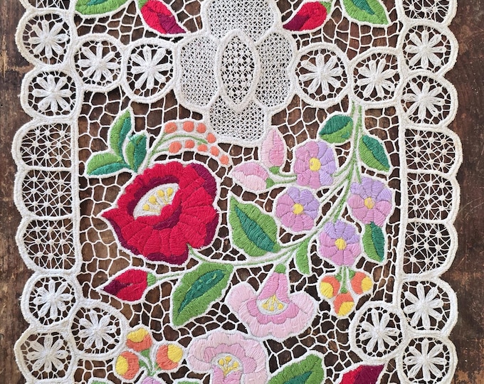 Antique Kalocsa Embroidered Piece