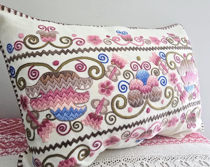 Cushion Cover from Vintage Hungarian Embroidery.