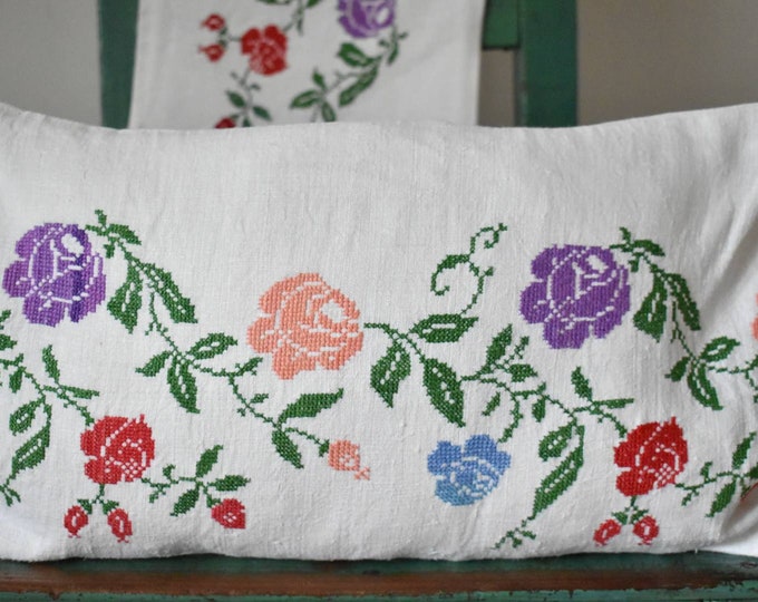 A Pair of Cushion Covers from Vintage Hungarian Embroidery