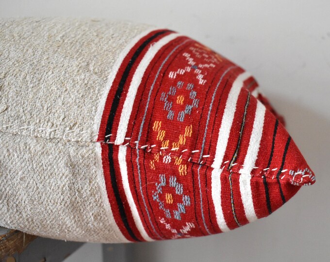 Antique RomanianWoven Sack Pillow Case