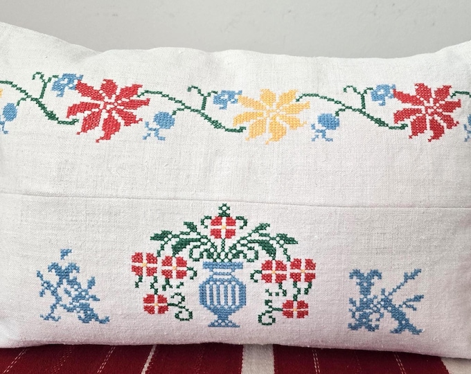 Cushion Cover from vintage Embroidered Cloth. BR