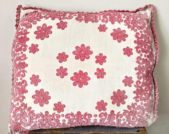 Antique Transylvanian Embroidered Cushion Cover
