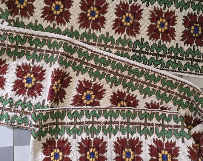 Huge Vintage Hungarian Embroidered  Panel 434 x 39 cm