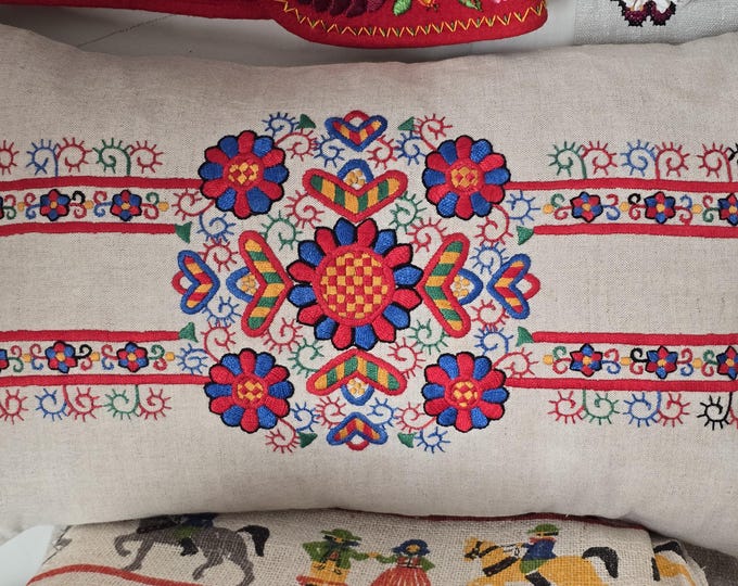 Vintage Hungarian Embroidered Cushion Cover