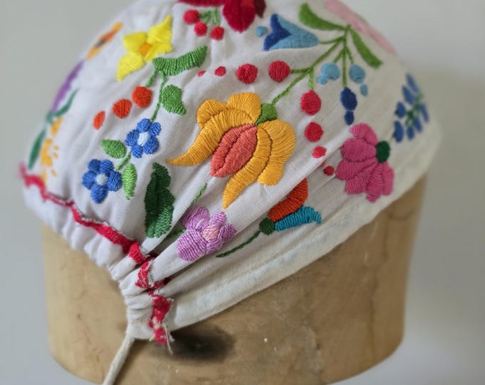 Embroidered Hungarian (Kalocsa) Bonnet