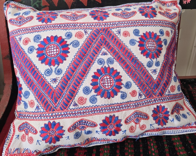 Vintage Hungarian (Buzsak) Embroidered Cushion Cover