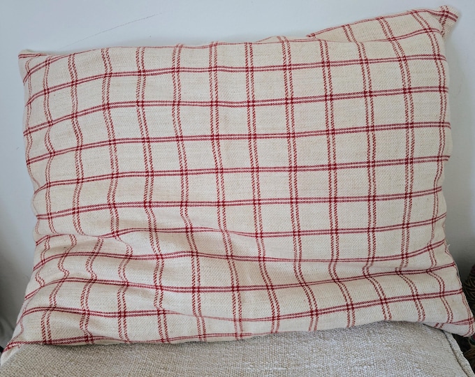 Cover from Vintage Transylvanian Mattress Ticking. Hemp, cotton. 60 x 45cm