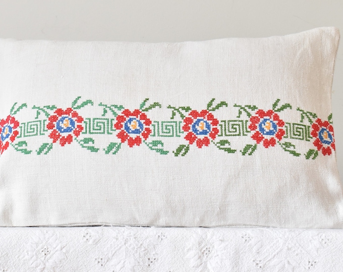 Cushion Cover from Vintage Hungarian Embroidery