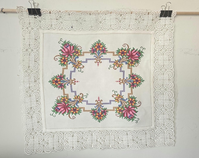 Beautiful Lace Trimmed Embroidered Cloth