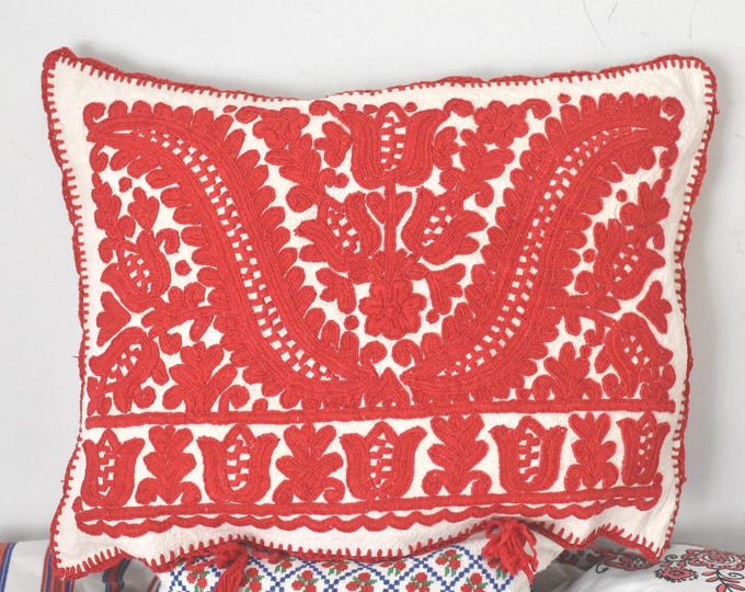 Vintage Transylvanian Embroidered Cushion Cover