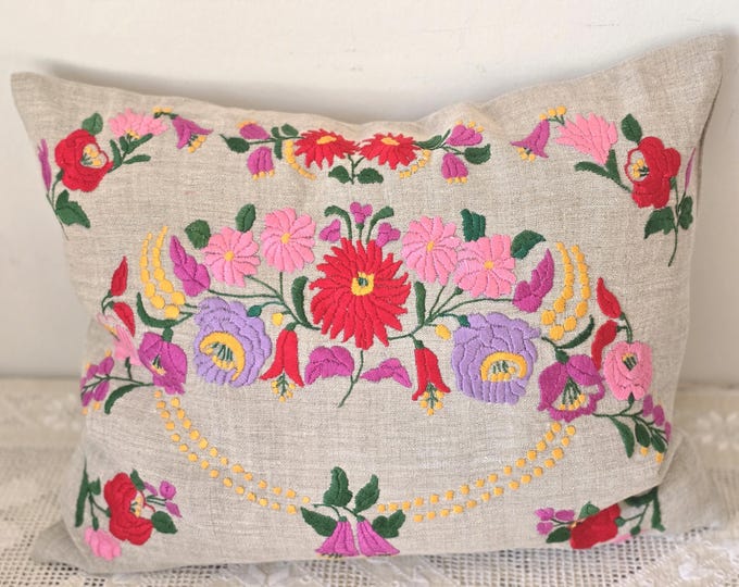 Vintage Hungarian (Matyo) Embroidered Cushion Cover