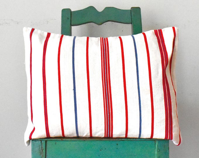 Vintage Ticking Cushion Cover / hemp / ticking/ Hungarian