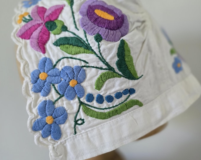 Embroidered Hungarian (Kalocsa) Bonnet