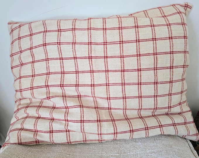 Cover from Vintage Transylvanian Mattress Ticking. Hemp, cotton. 60 x 45cm