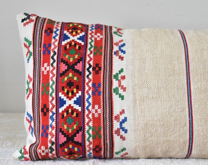 Antique Romanian Woven Sack Pillow Case