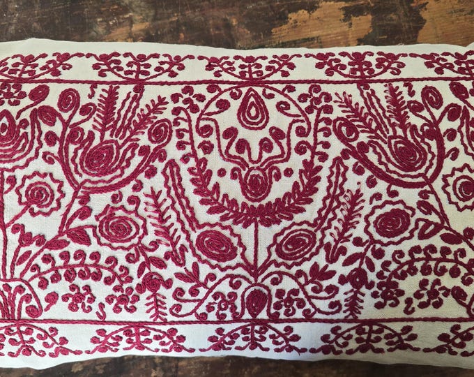 Vintage Hand=embroidered Hungarian Cushion Cover