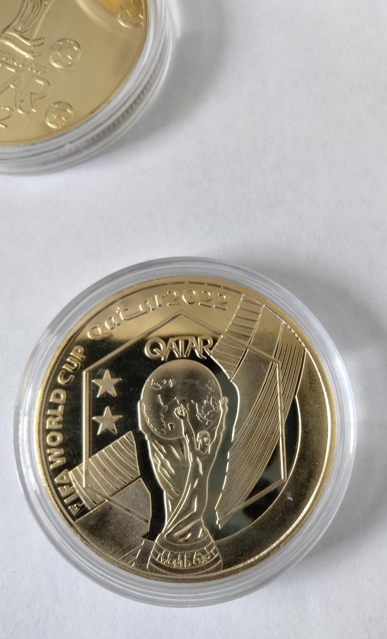 QATAR 2022 FIFA World Cup Commemorative Coin, 22kt Gold Clad Coin. Etsy