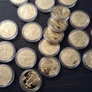 Gold Coin American Eagle 1/2 oz. Coin 2021 REPLICA gold plated 22k, USA proof