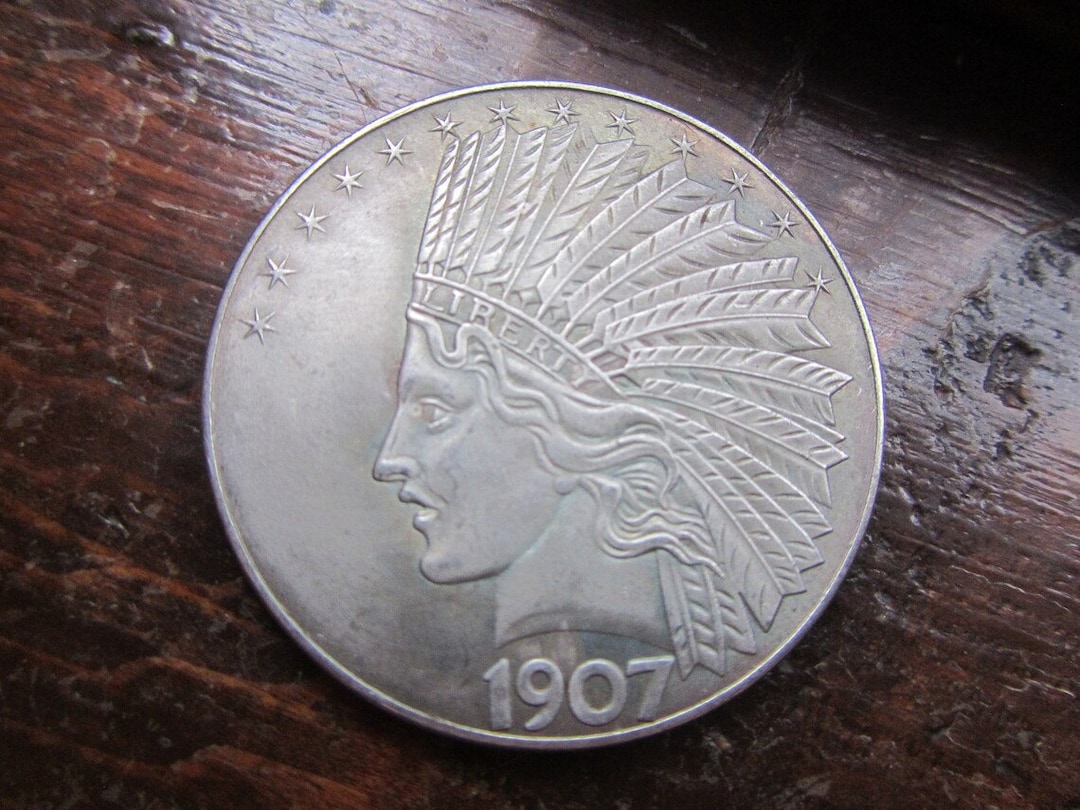 USA Indian Head 1907 Silver 10 Dollars Eagle Collectible Commemorative