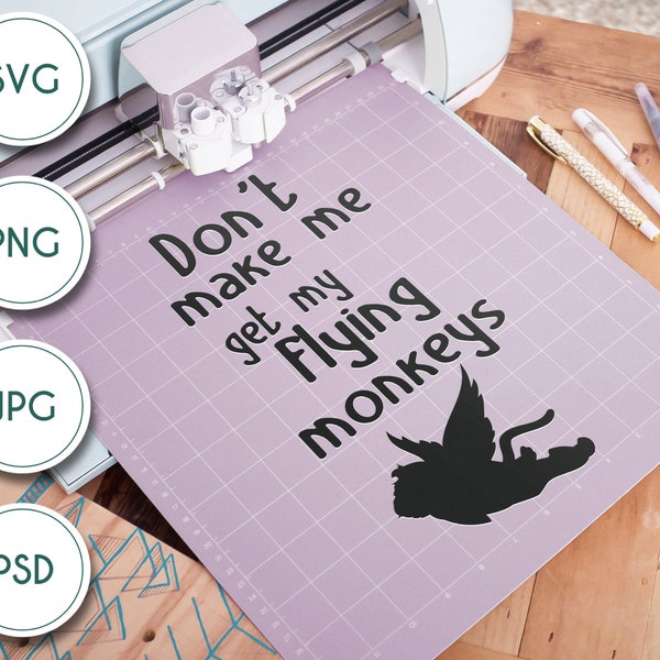 Don't make me get my flying monkeys Quote line art - The Wizard of Oz Inspired SVG Digital file