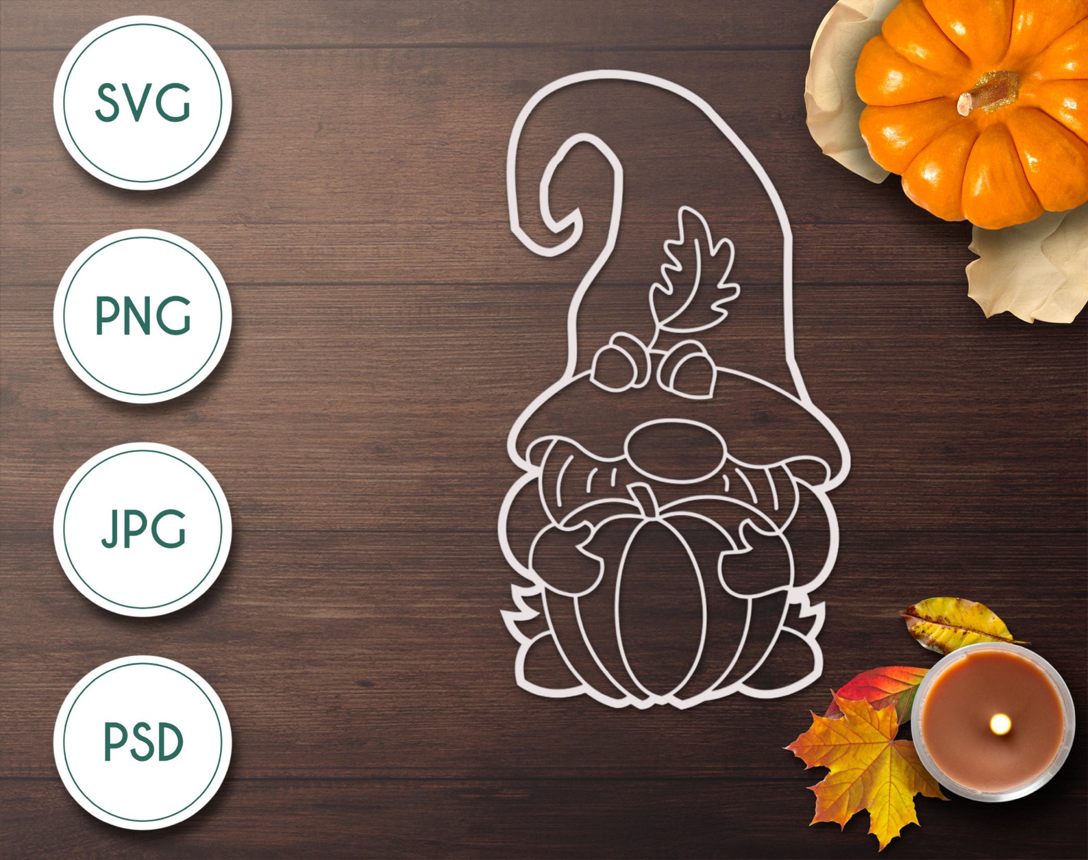Cute Acorn Gnome Gonk Tomte Nisse Line Art - Fall Thanksgiving Inspired ...