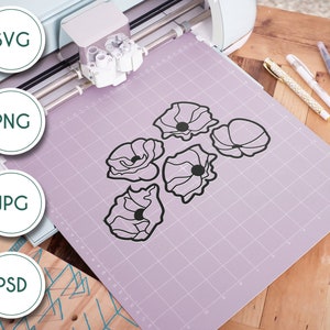Art au trait de coquelicots - Le magicien d’Oz Inspired SVG Digital file
