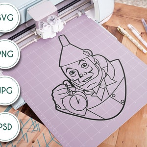 Tin Man Closeup Face line art - The Wizard of Oz Inspired SVG Digital file