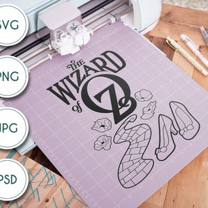 Pacote de logotipo em camadas com. Arte da linha Ruby Shoes and Poppies - arquivo SVG digital inspirado no Mágico de Oz