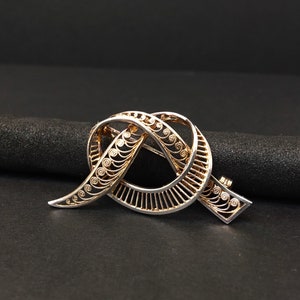 Vintage Sterling Silber filigrane Brosche