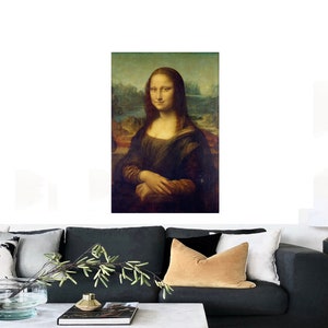Mona Lisa, framed Canvas print, vintage art, leonardo da vinci, ready to hang, wall decor