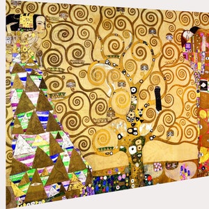 Gustav Klimt tree of life vintage framed canvas art painting