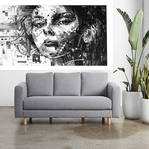 Street art, Graffiti girl face painting canvas not Banksy Print Stencil  wall décor