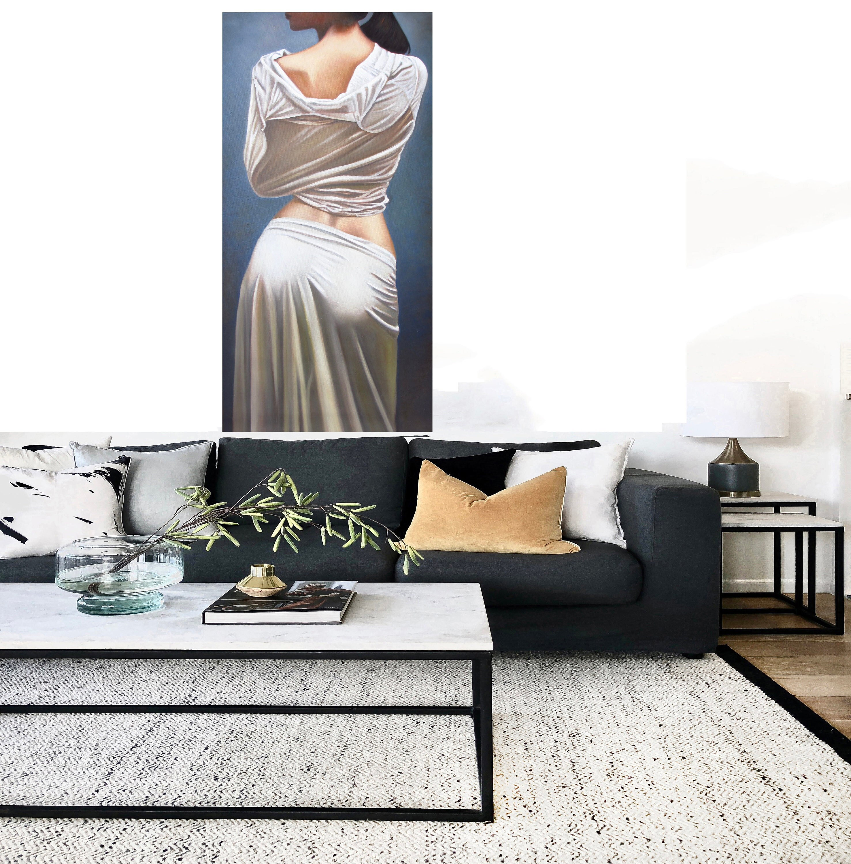 Lady Woman Old Vintage Nude Model Art Print Framed Canvas - Etsy